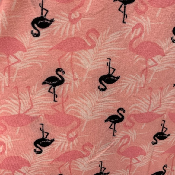 Pink & Black Flamingo Print Pants - Picture 2 of 2